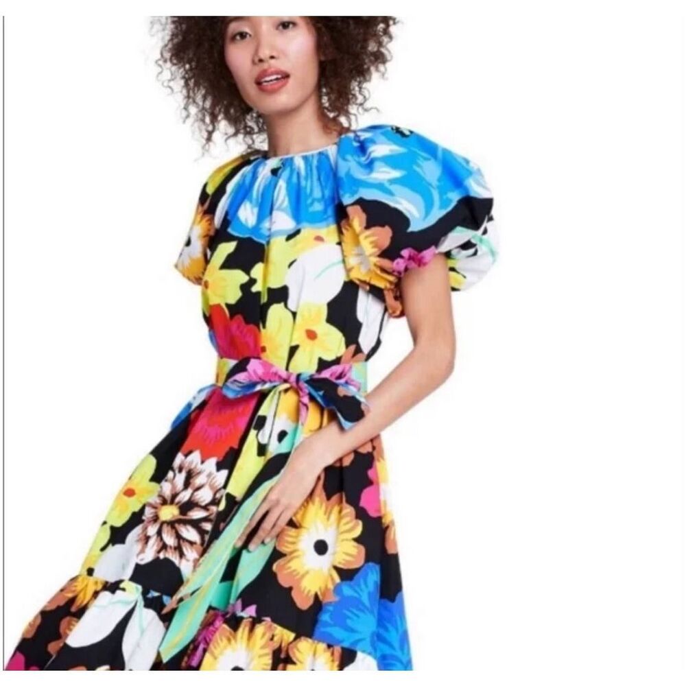 Christopher John Rogers Multicolor Floral Midi Dress